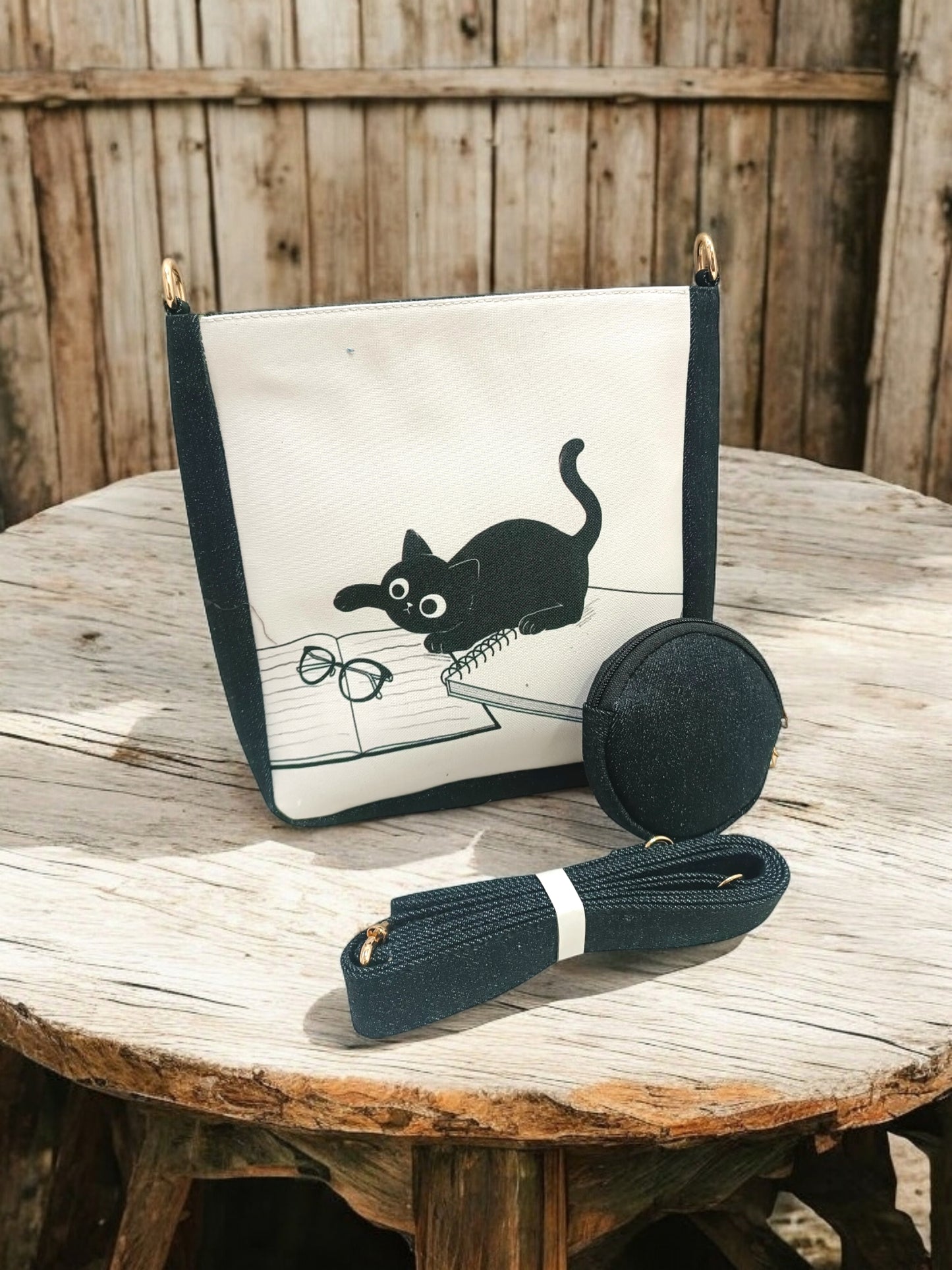 The Printed Denim Sling