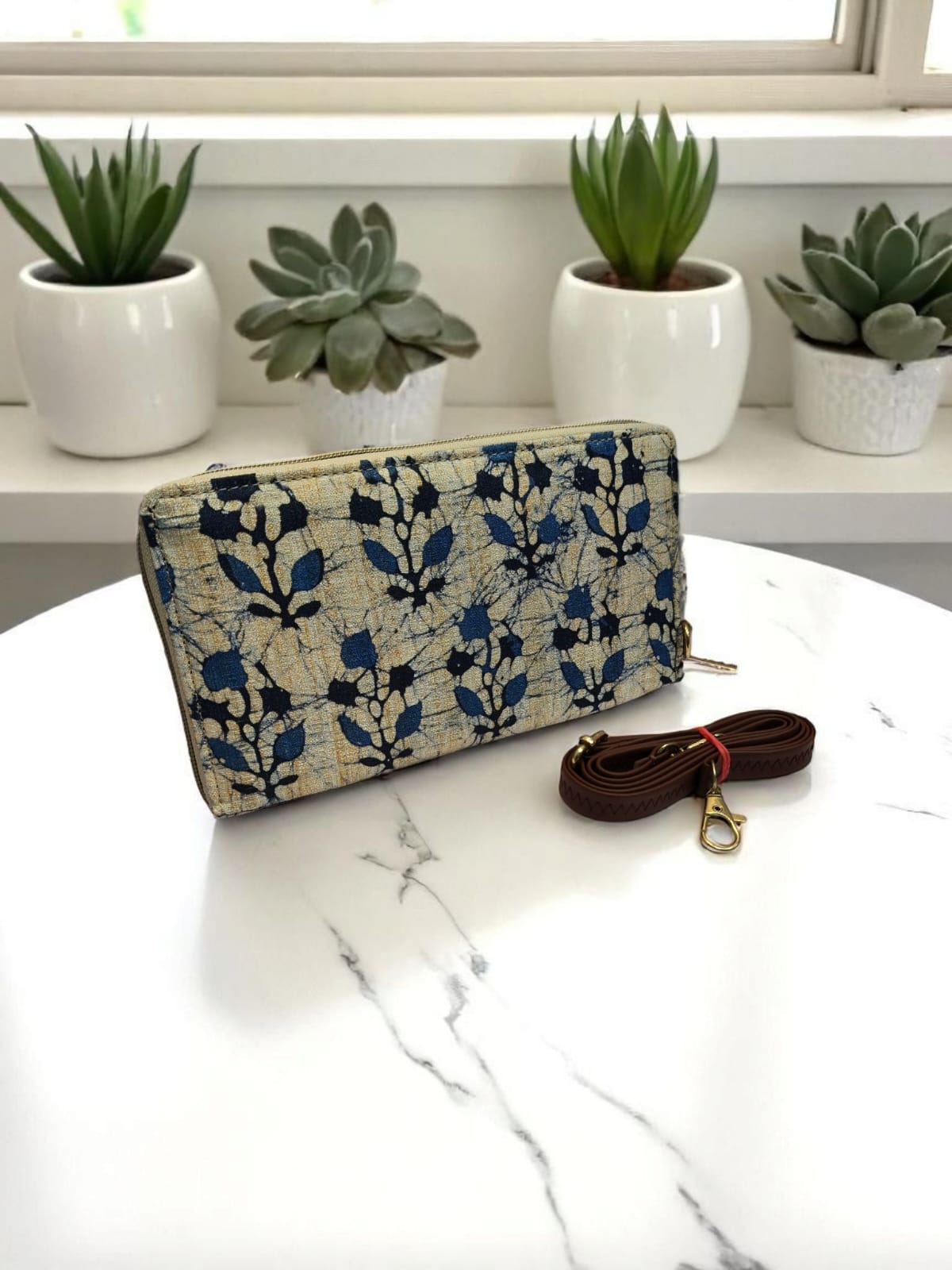 The Tussar Wallet cum Sling - with Mobile Pouch