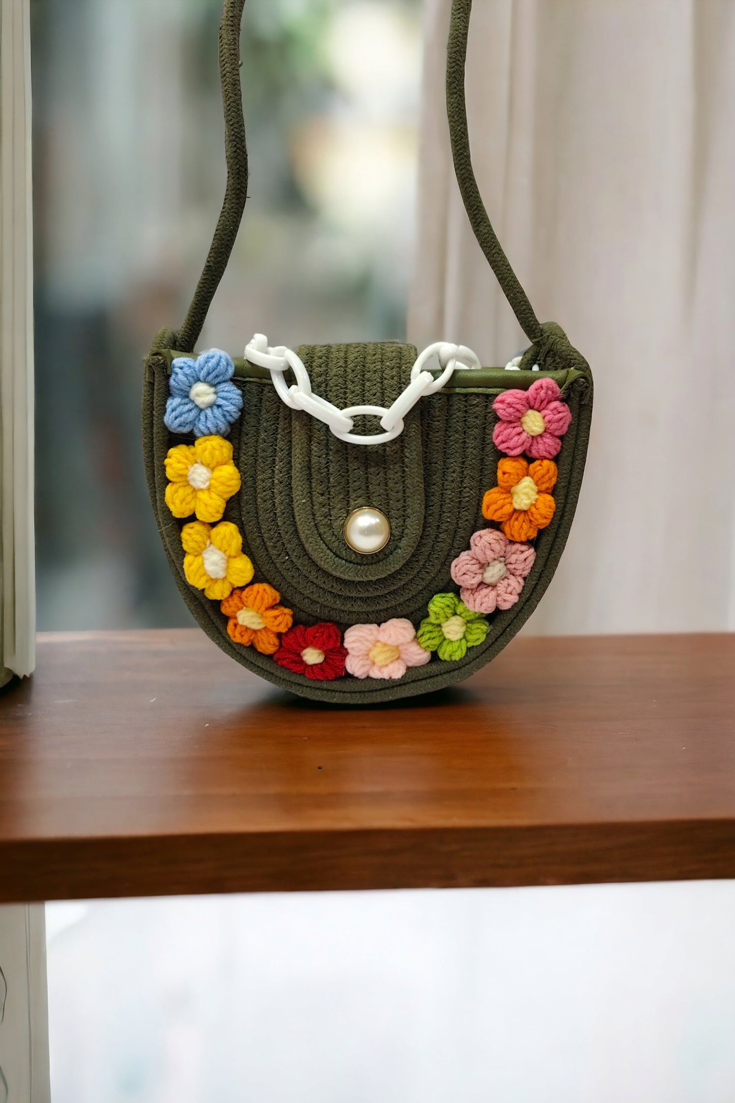 Crochet Floral Semi Circular Sling