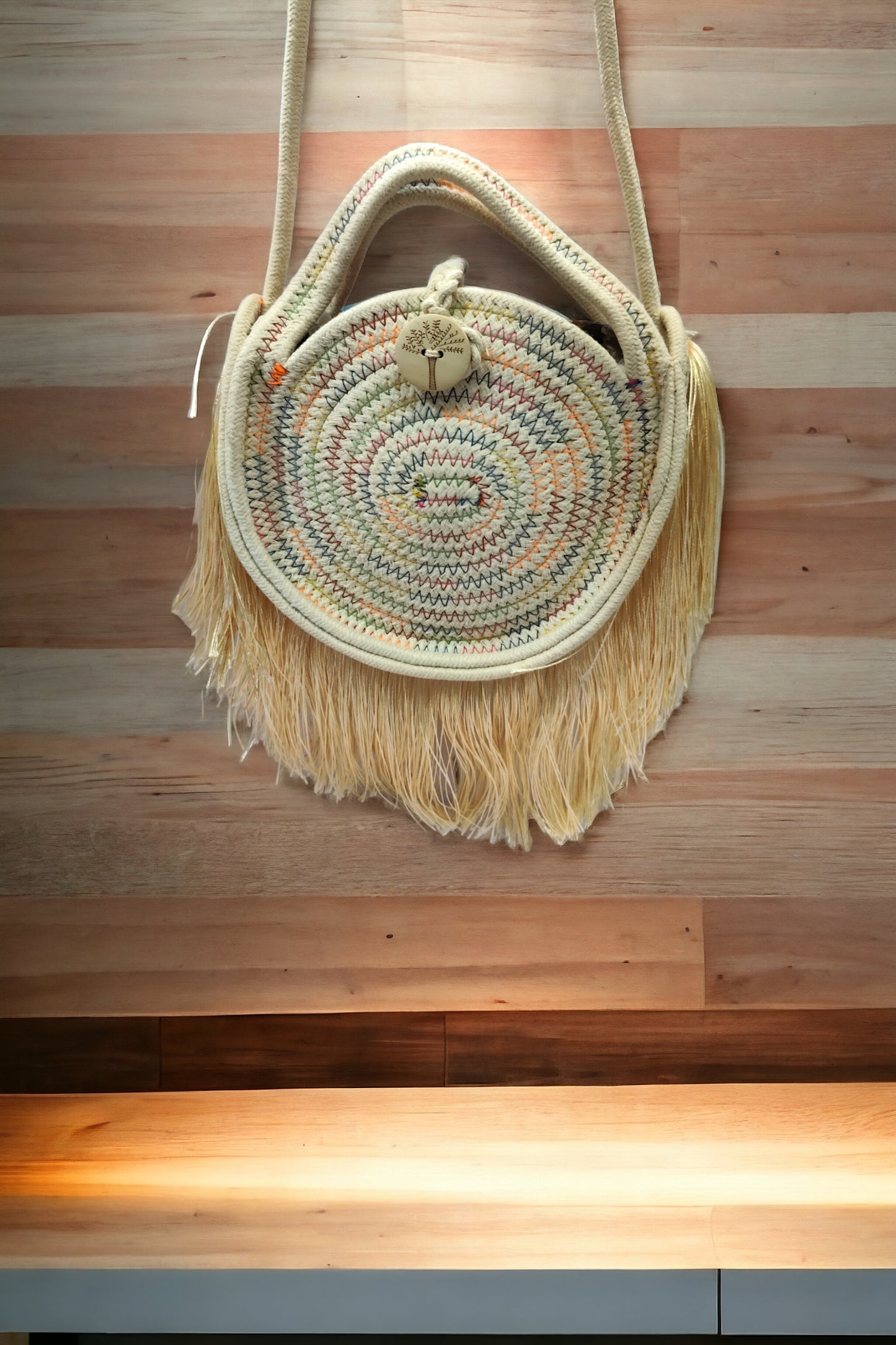 Crochet Tassle Sling Round Multi