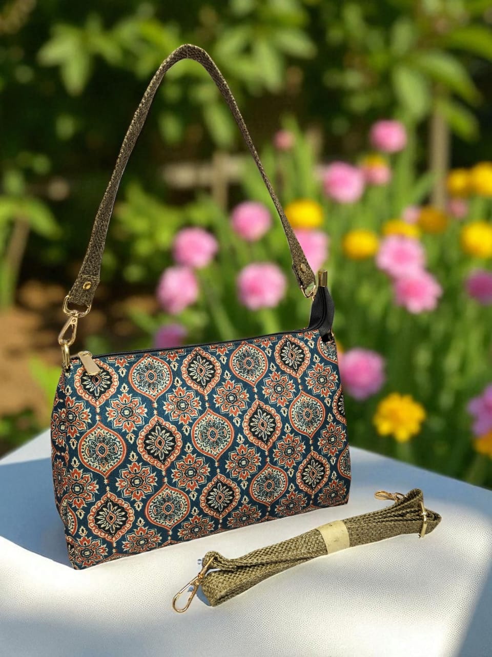 The Tussar Handbag Cum Sling