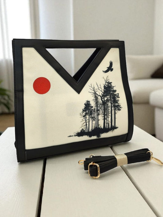 The Printed V-Cut Satchel