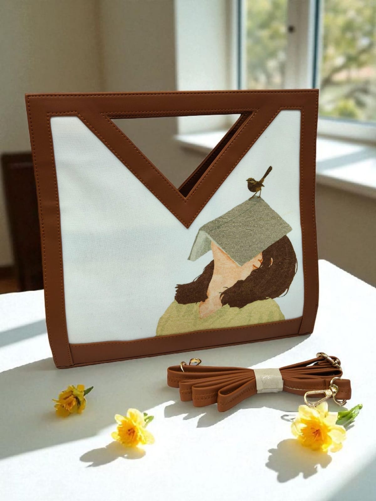 The Printed V-Cut Satchel