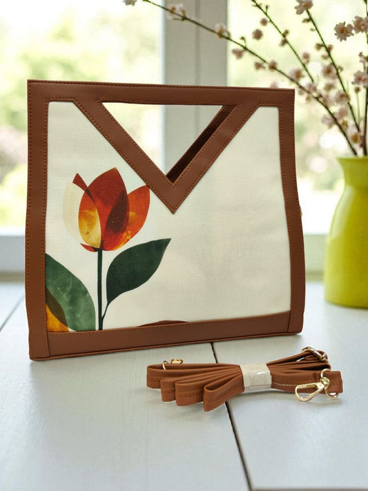 The Printed V-Cut Satchel