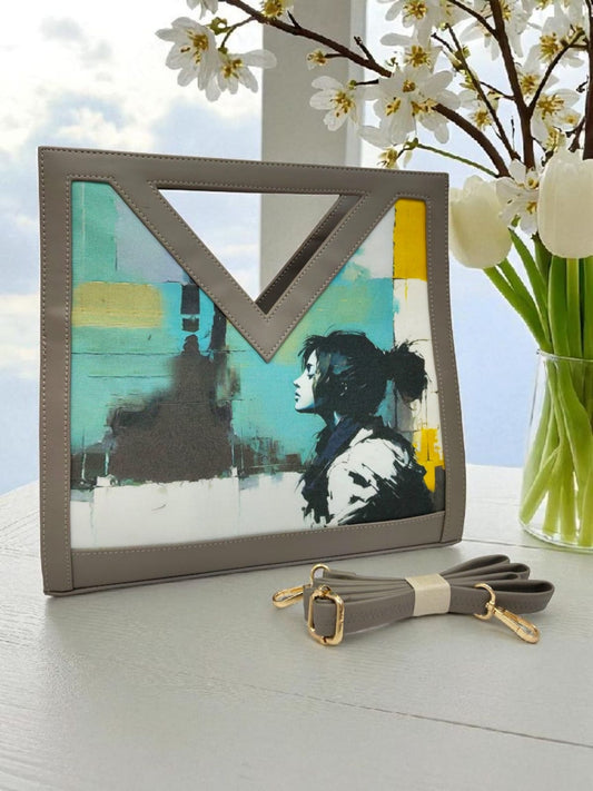 The Printed V-Cut Satchel