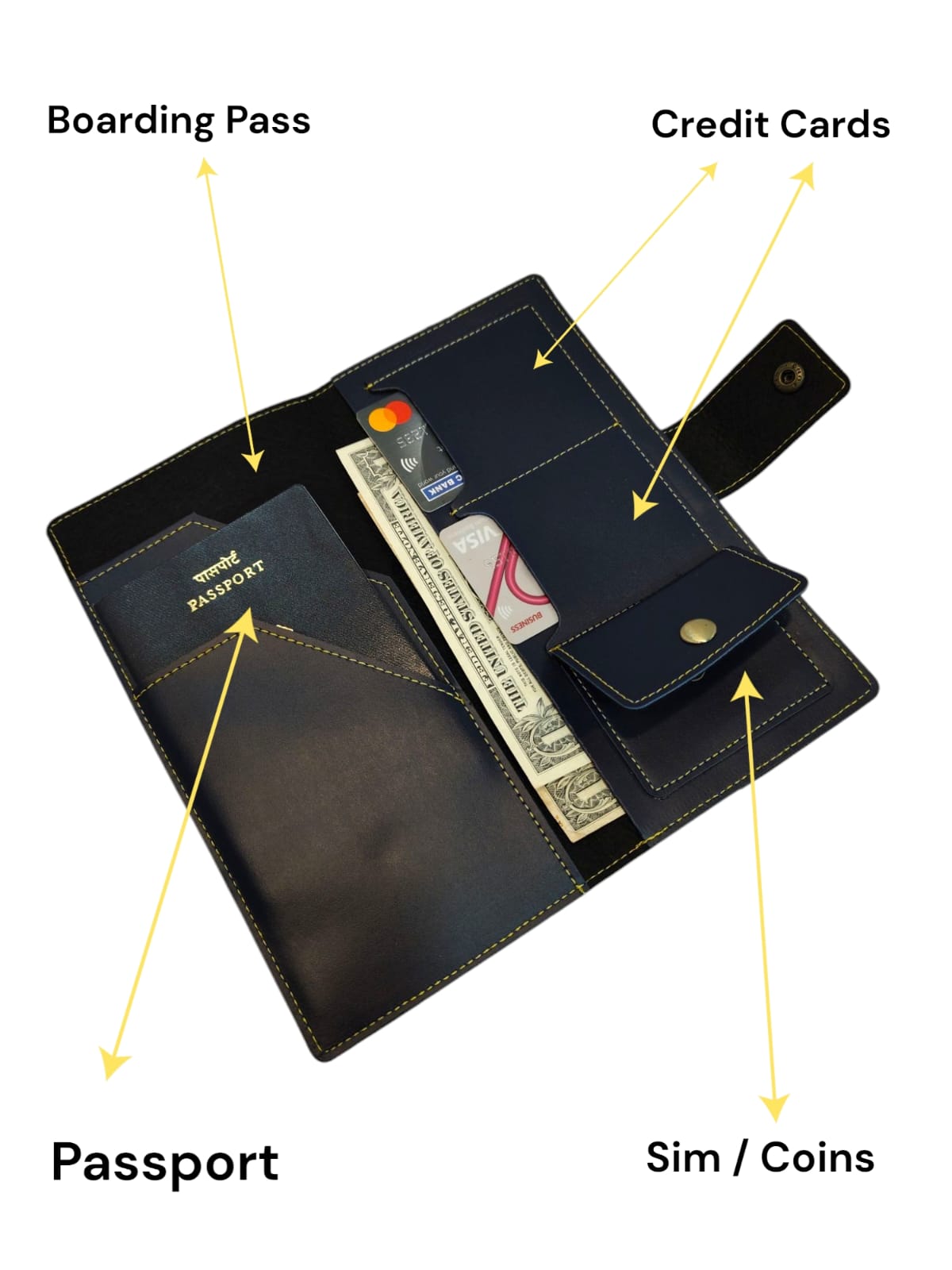 The Sleek Passport Holder (Navy Blue)