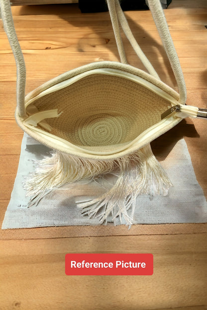 Crochet Tassle Sling Creamish