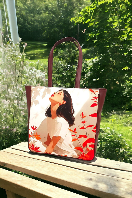 The Printed Vertical Tote