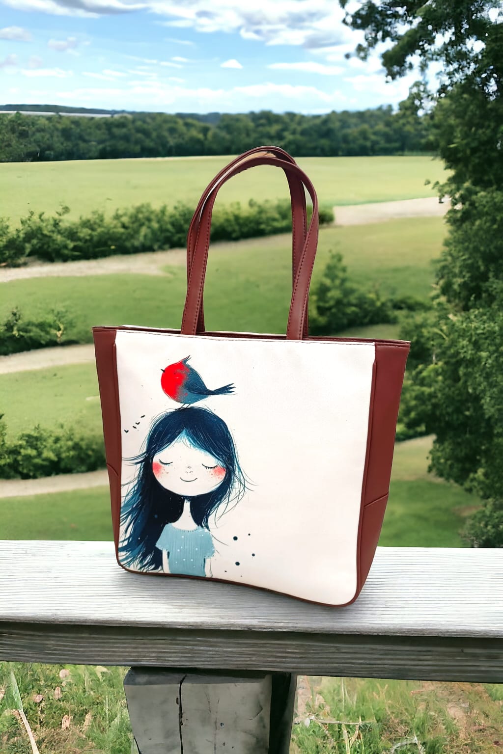 The Printed Vertical Tote