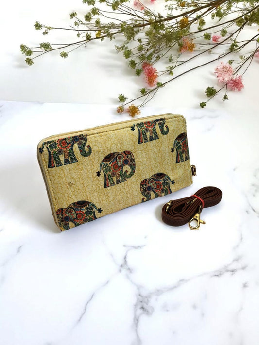 The Tussar Wallet cum Sling - with Mobile Pouch