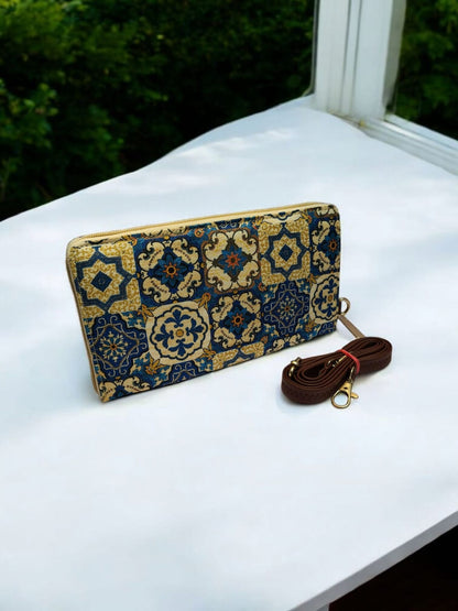 The Tussar Wallet cum Sling - with Mobile Pouch