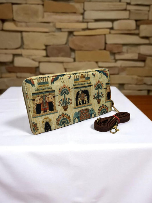 The Tussar Wallet cum Sling - with Mobile