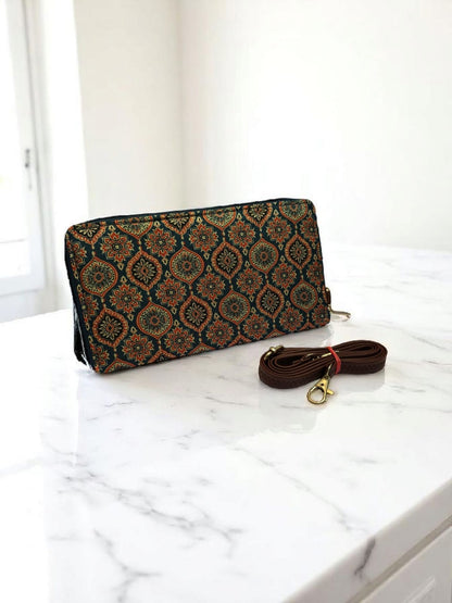 The Tussar Wallet cum Sling - with Mobile Pouch