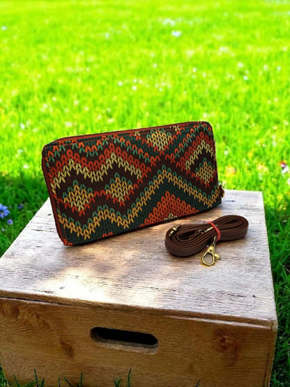 The Tussar Wallet cum Sling - with Mobile Pouch