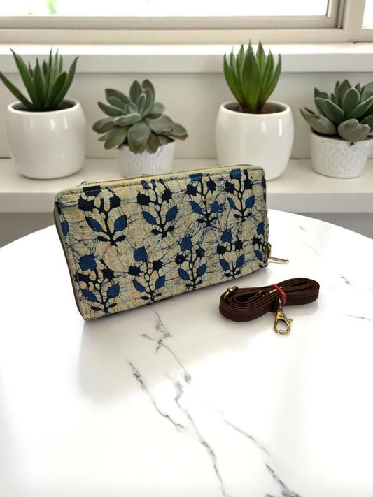 The Tussar Wallet cum Sling - with Mobile Pouch