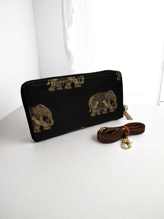 The Tussar Wallet cum Sling - with Mobile Pouch