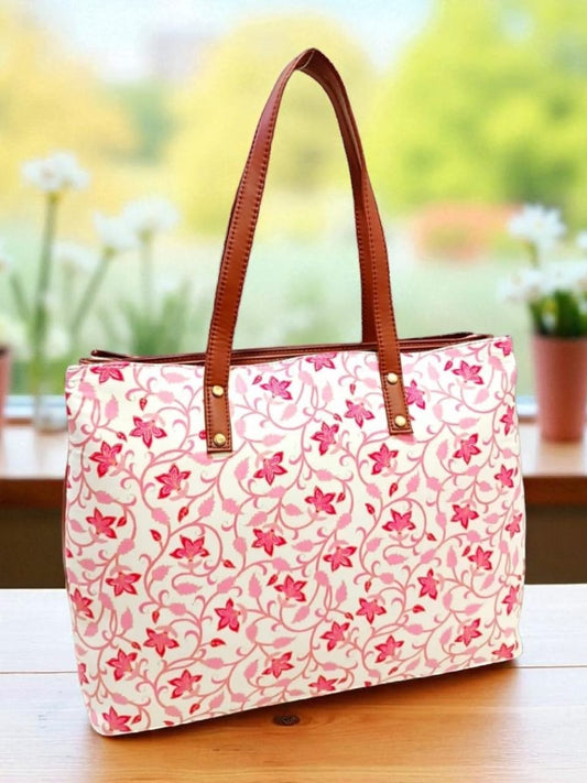 The 3 Pocket Printed Tote - Cotton