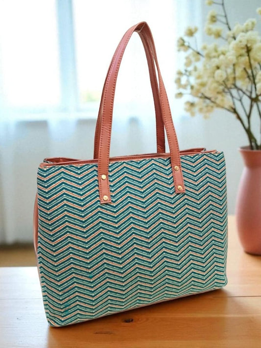 The 3 Pocket Printed Tote - Cotton