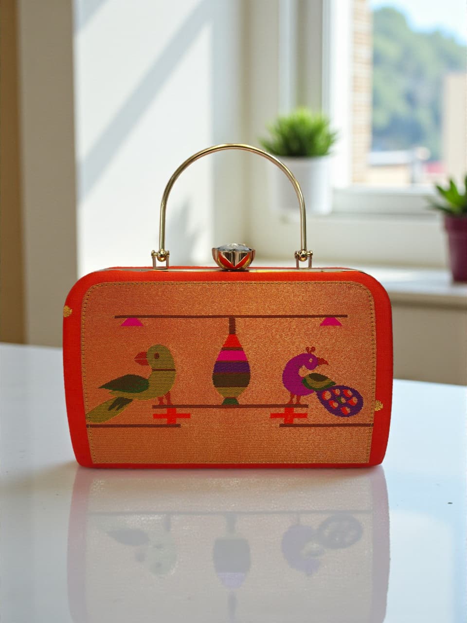 The MorPaakhi Clutch - Design 02 ( Red )