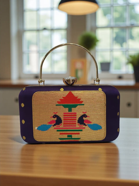 The MorPaakhi Clutch - Design 03 (Purple)