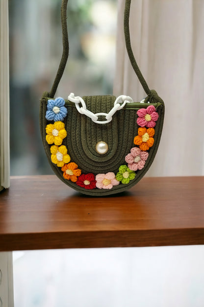 Crochet Floral Semi Circular Sling