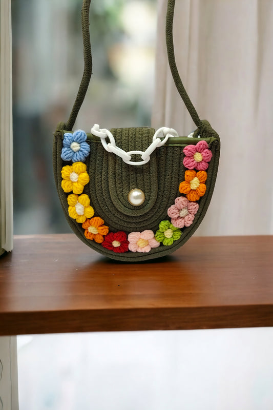 Crochet Floral Semi Circular Sling
