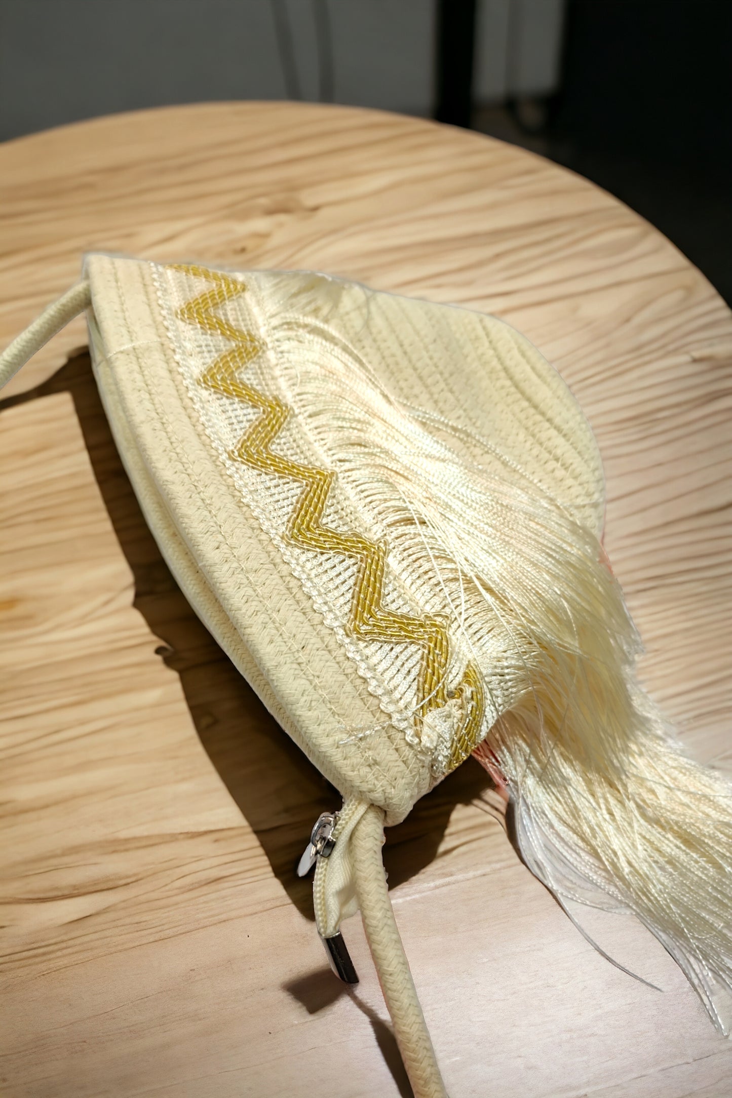 Crochet Tassle Sling- Pure White