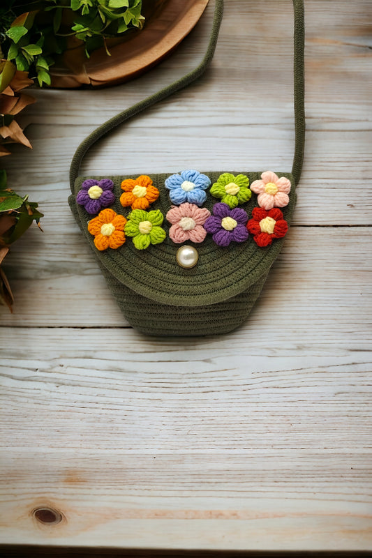 Crochet Floral Flap Sling