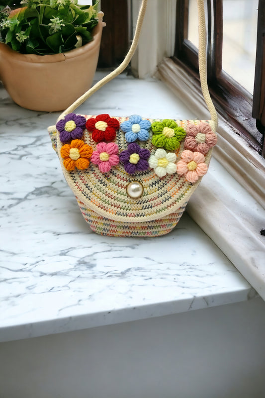 Crochet Floral Flap Sling