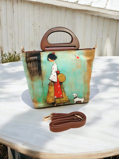 The Wooden Handle Satchel