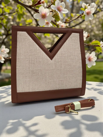The V-Cut Satchel  - Plain Fabric