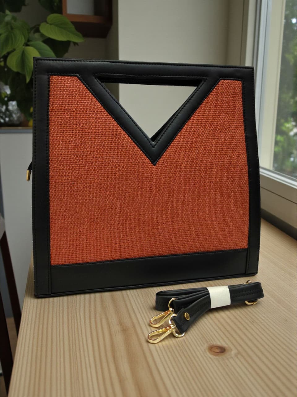 The V-Cut Satchel  - Plain Fabric