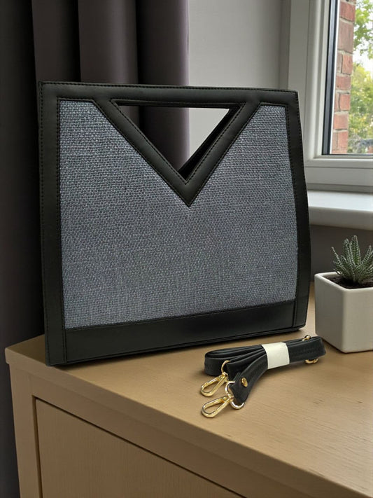 The V-Cut Satchel  - Plain Fabric