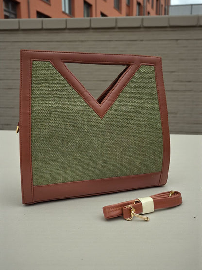 The V-Cut Satchel  - Plain Fabric
