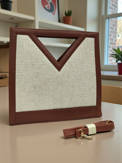 The V-Cut Satchel  - Plain Fabric