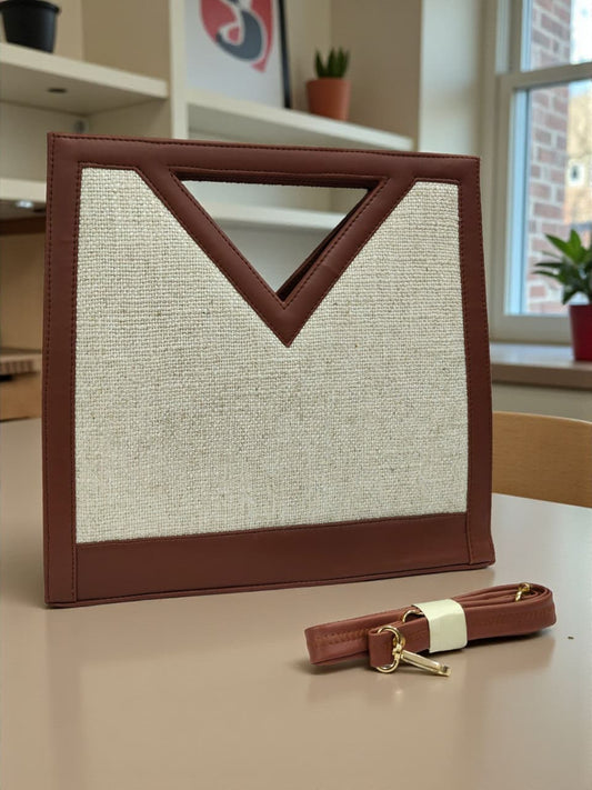 The V-Cut Satchel  - Plain Fabric