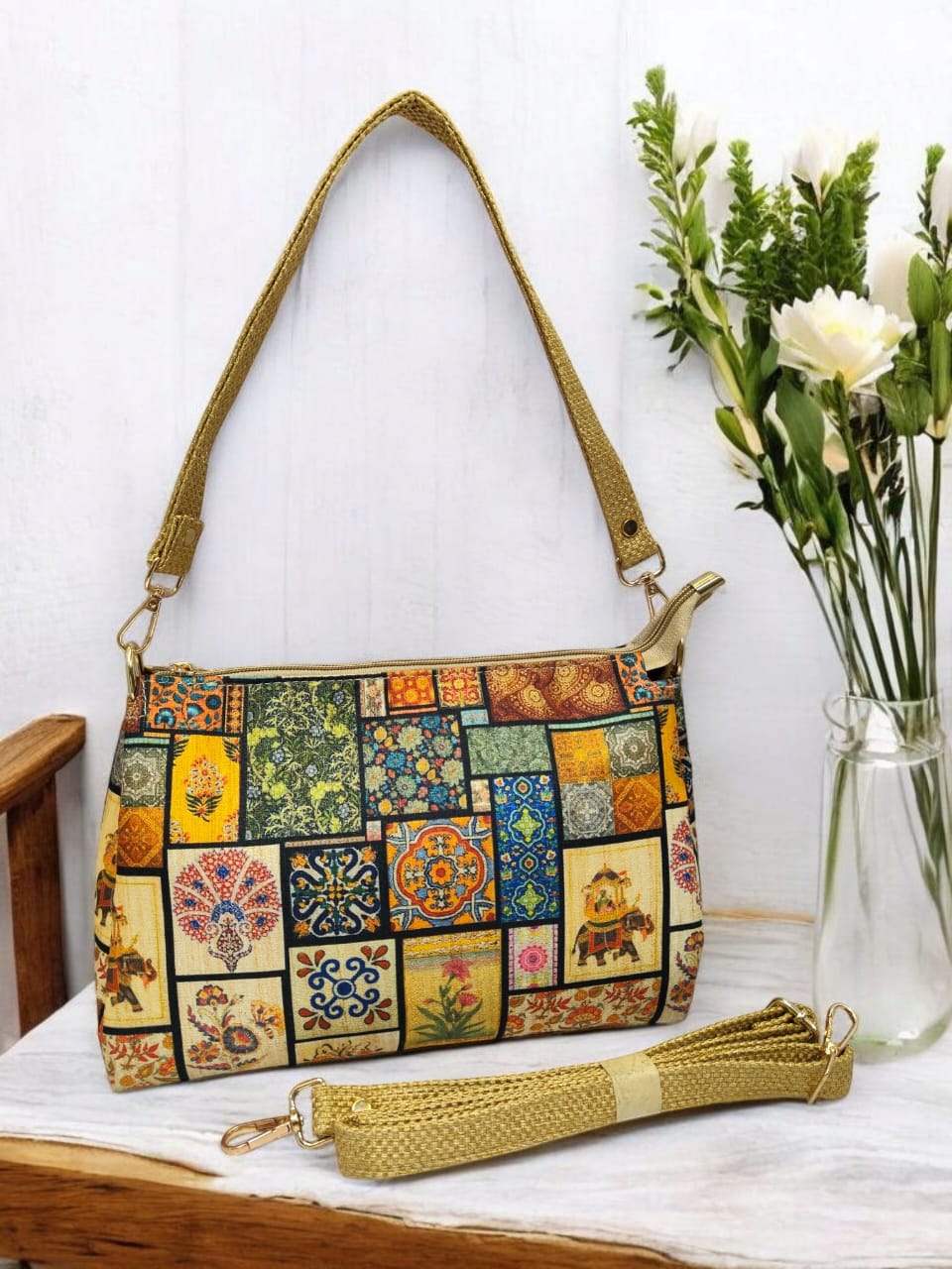 The Tussar Handbag Cum Sling