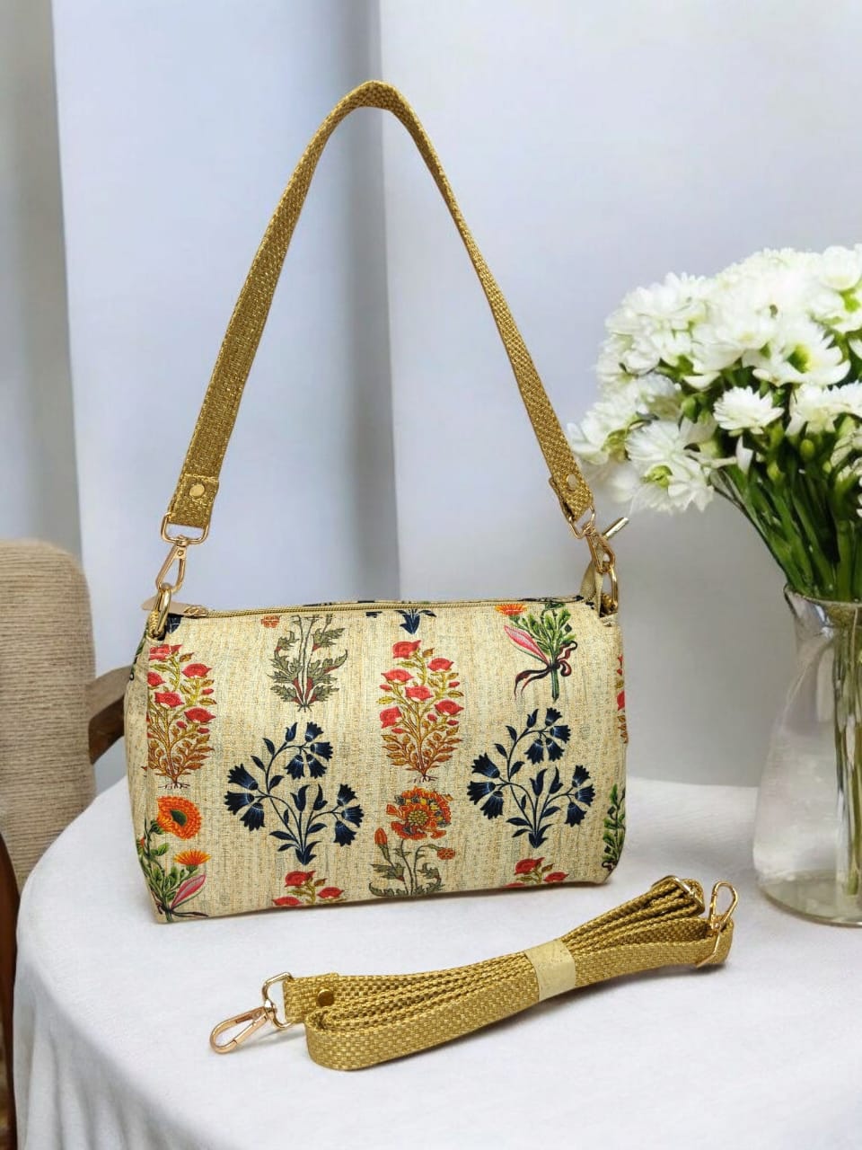 The Tussar Handbag Cum Sling