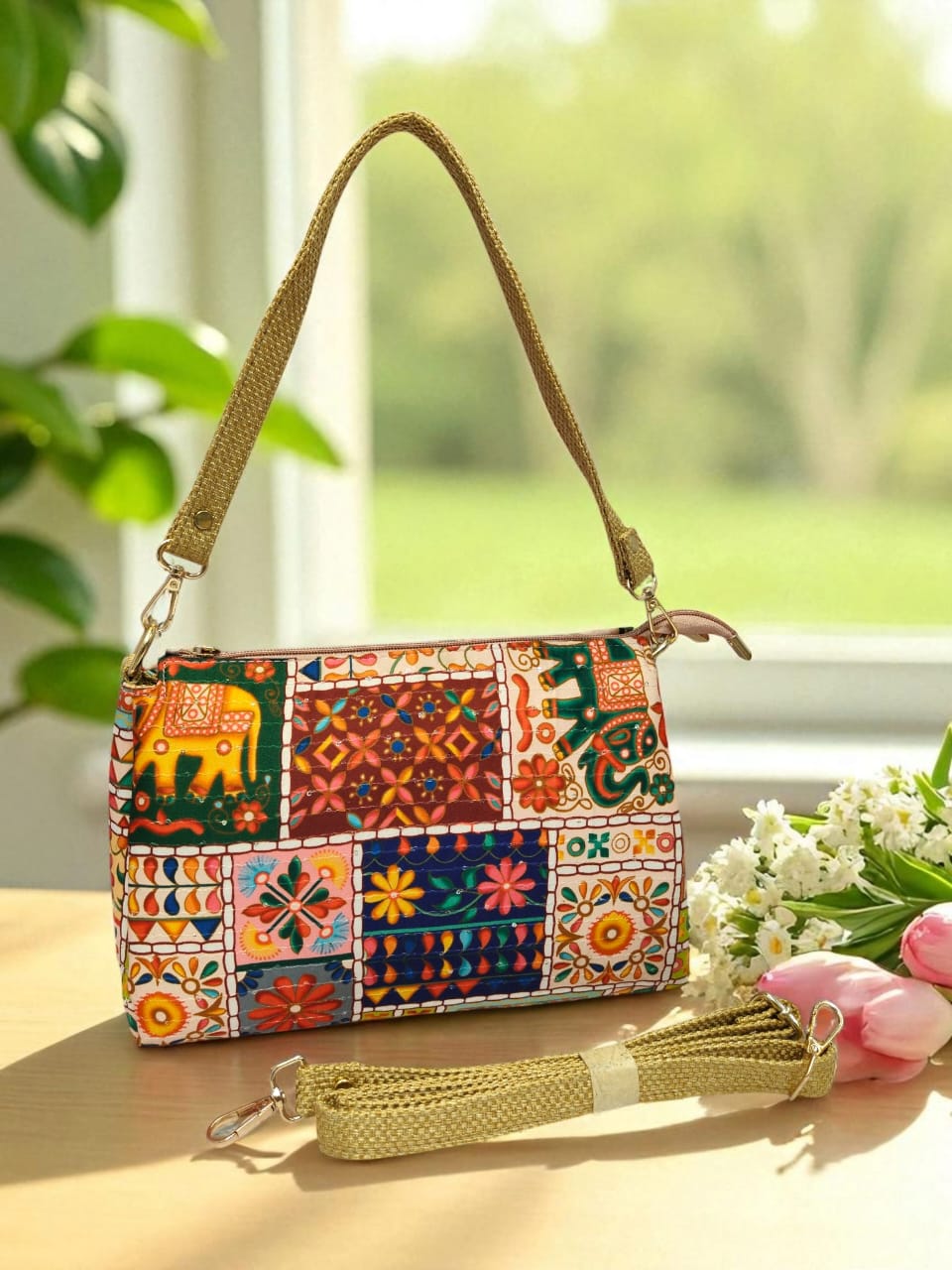 The Tussar Handbag Cum Sling