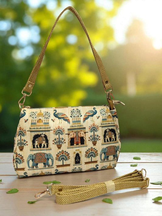 The Tussar Handbag Cum Sling