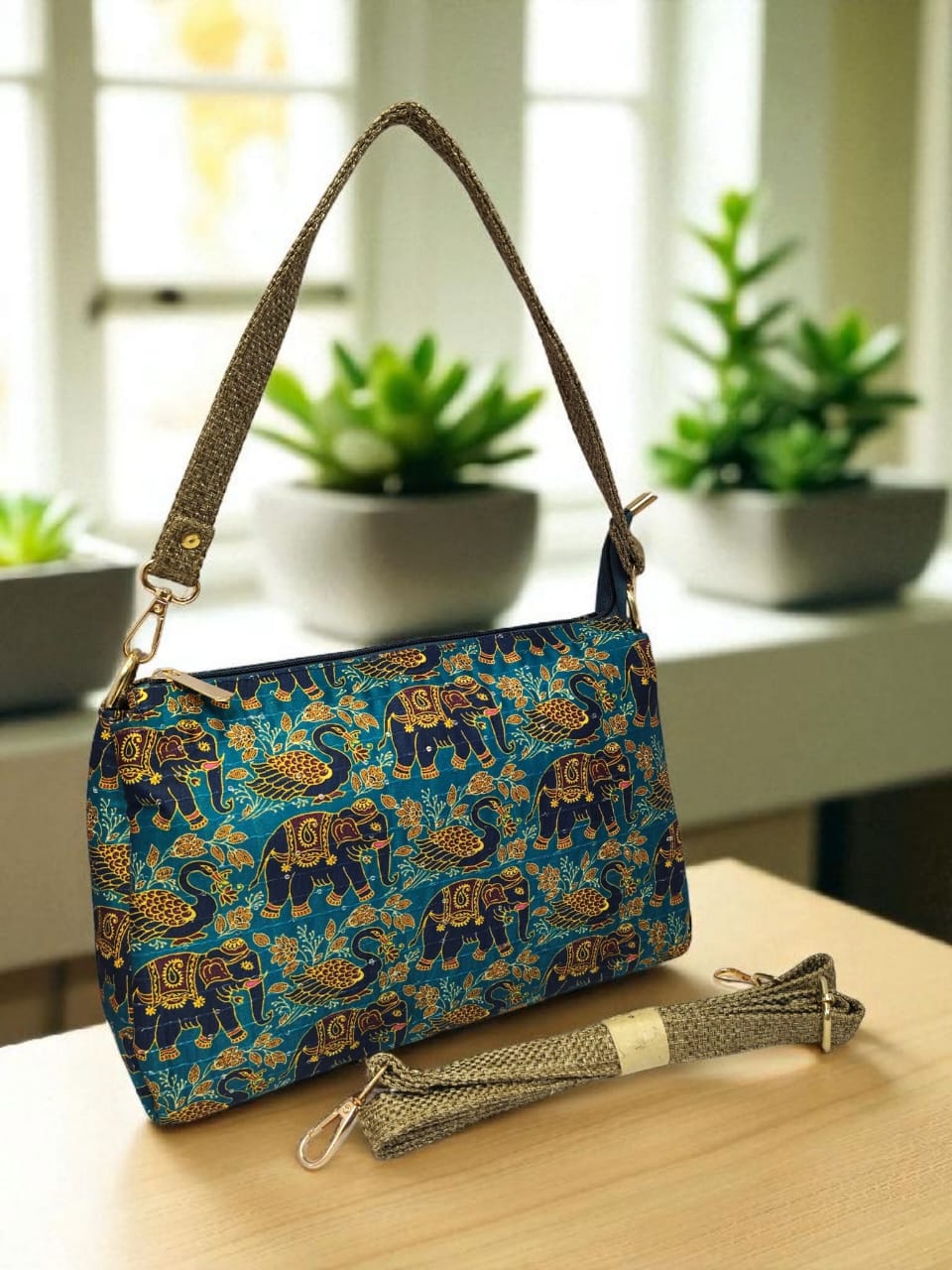 The Tussar Handbag Cum Sling