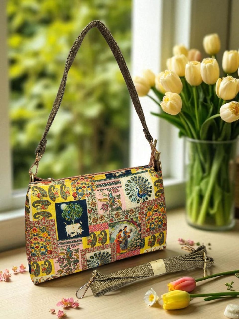 The Tussar Handbag Cum Sling