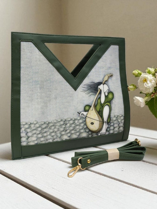 The Printed V-Cut Satchel