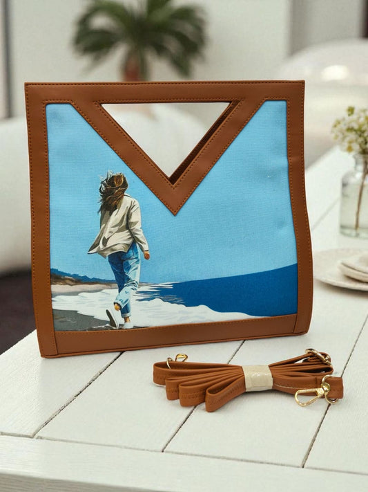 The Printed V-Cut Satchel