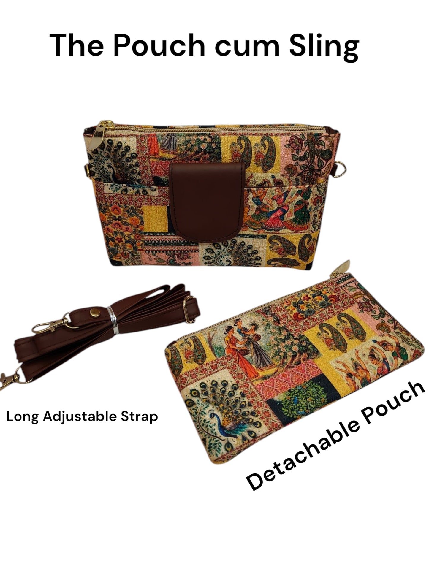 Tussar Small Pouch Cum Sling