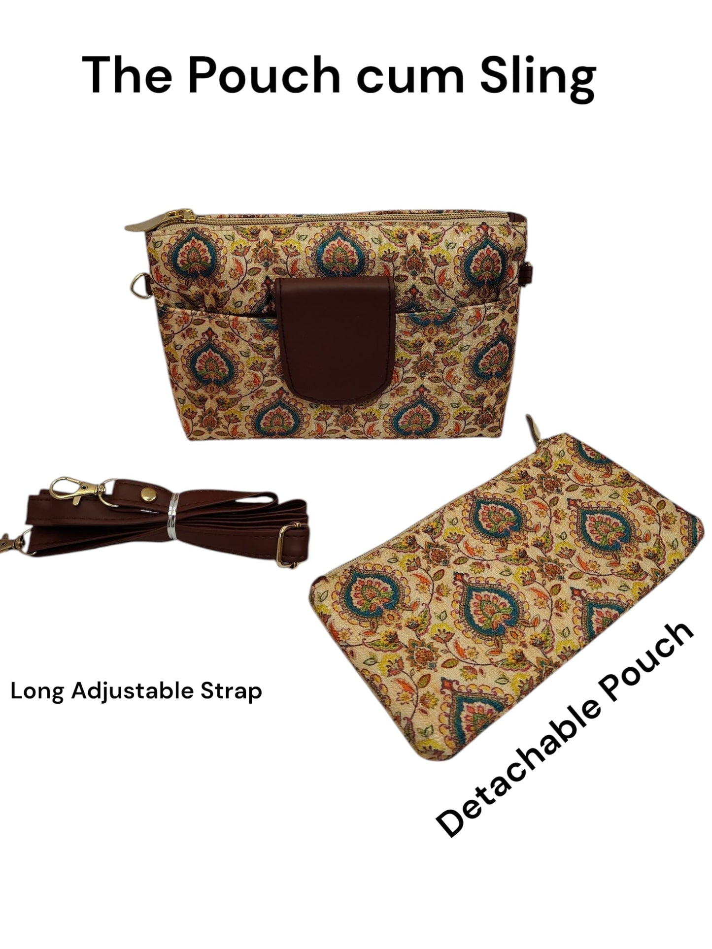 Tussar Small Pouch Cum Sling