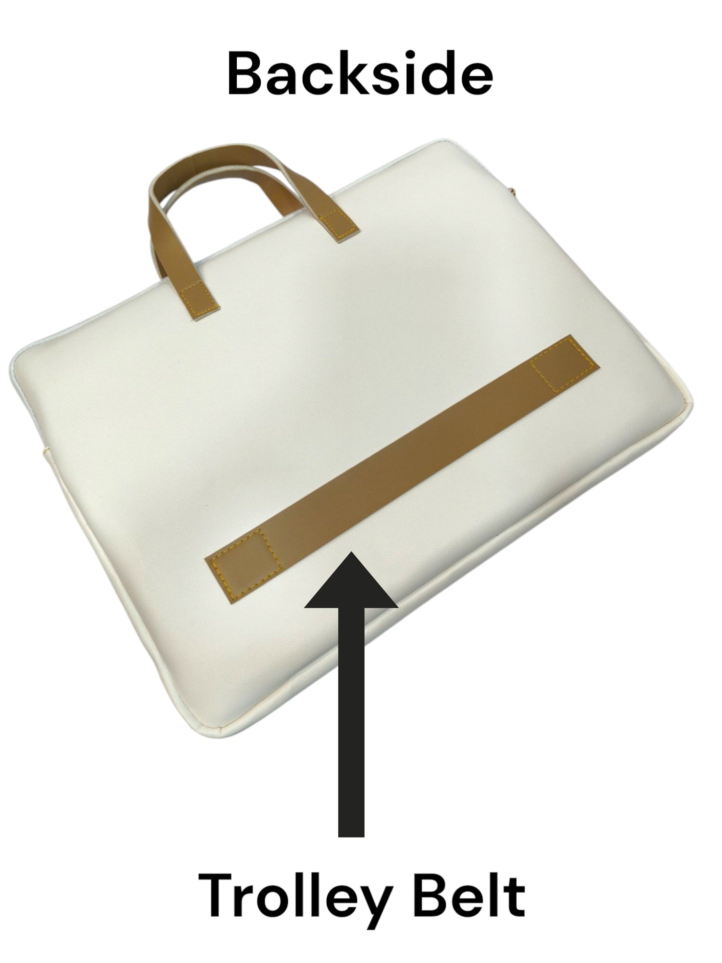 The Unisex Laptop Bags - Beige Handles