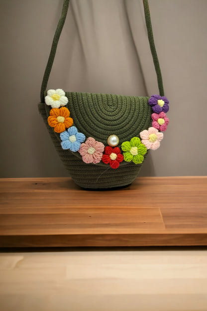 Crochet Floral Flap Sling
