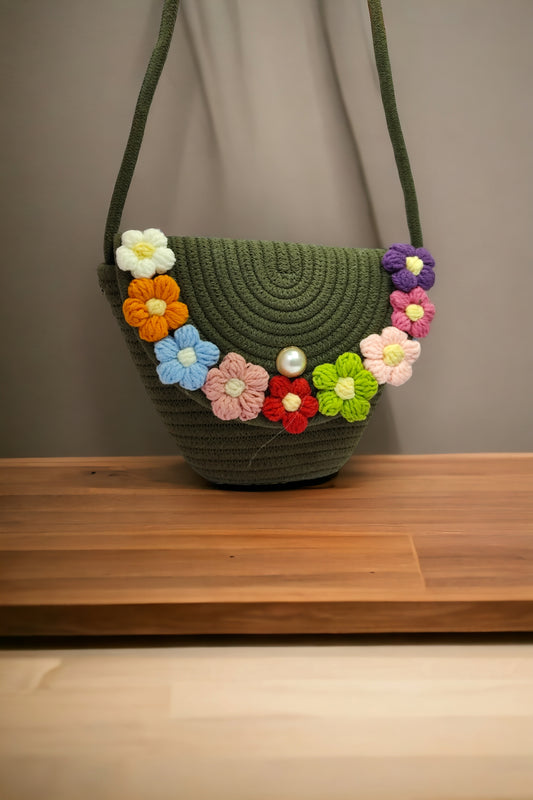 Crochet Floral Flap Sling