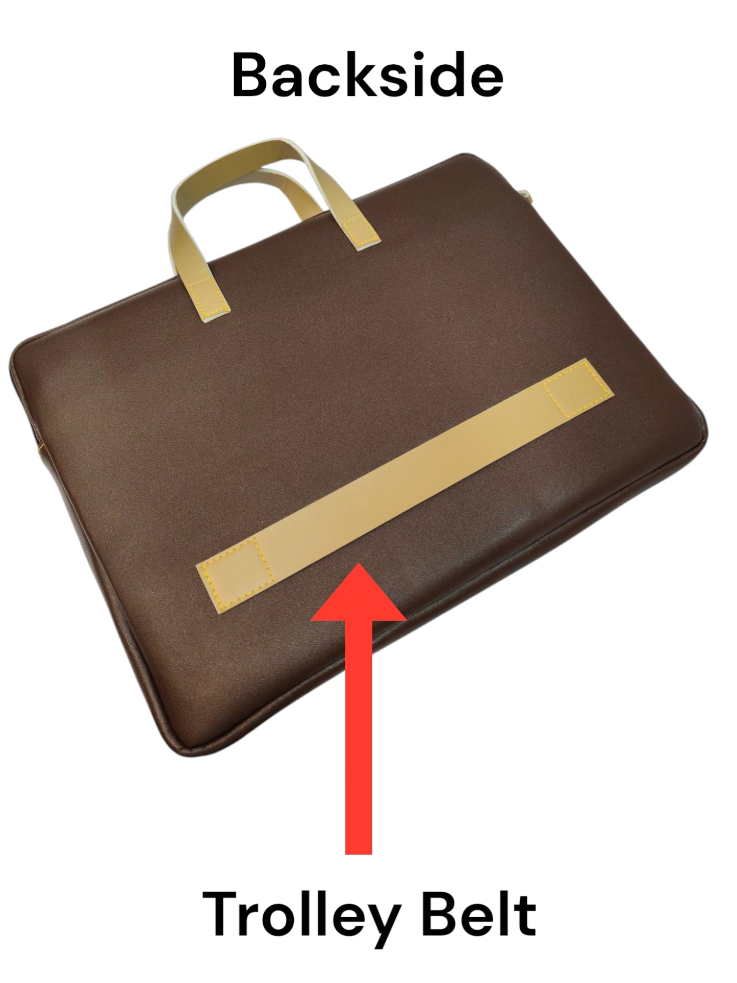 The Unisex Laptop Bags - Beige Handles